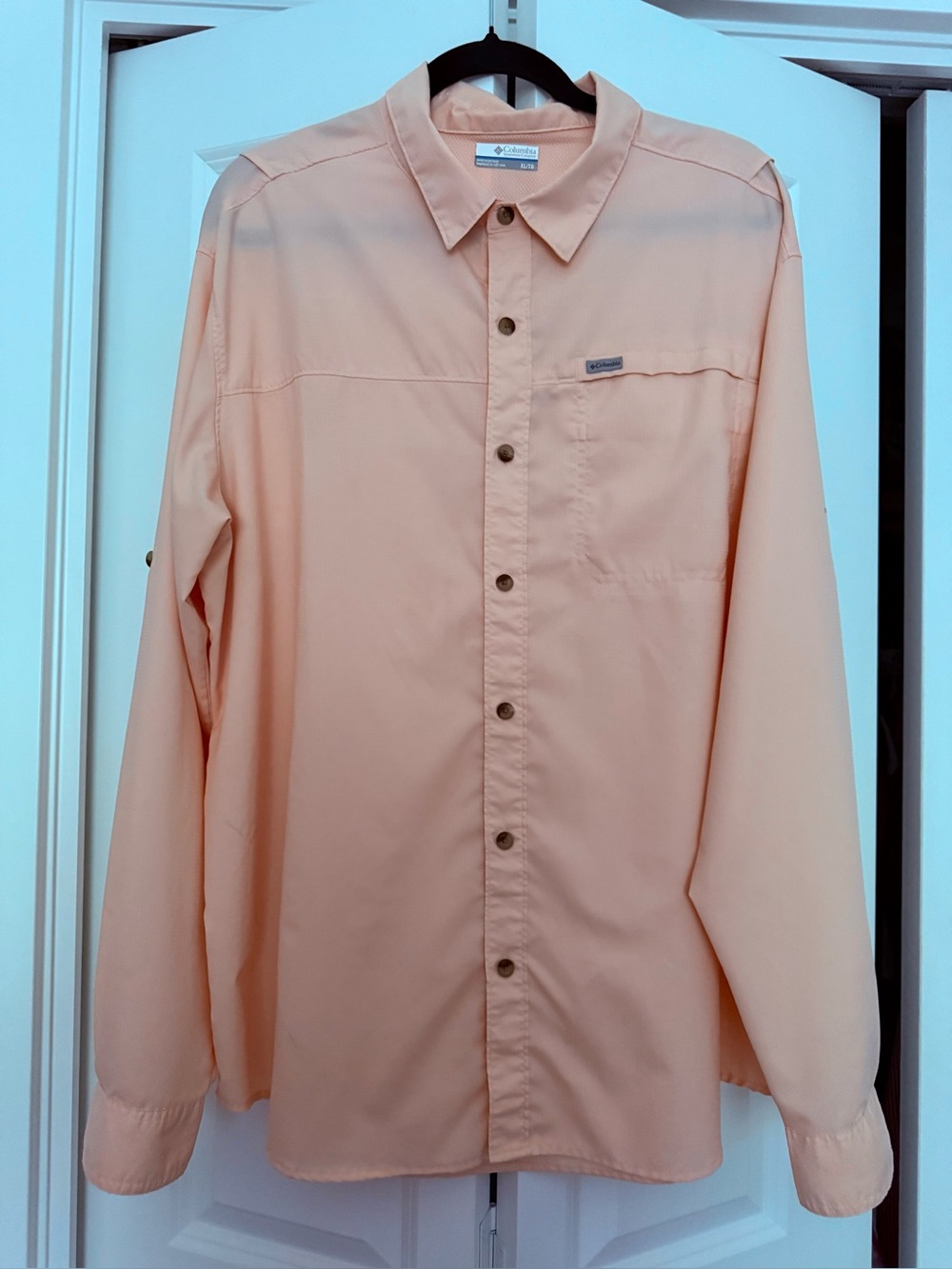 Columbia Unisex XL Peach Button‑Up Outdoor Shirt